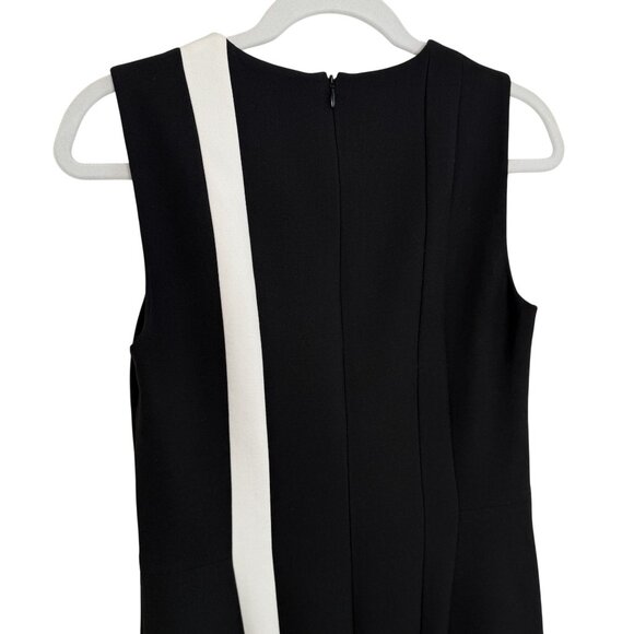 Akris Punto Sleeveless Sheath Dress With White Stripe Design Back Zip Closure Fi - Picture 4 of 8